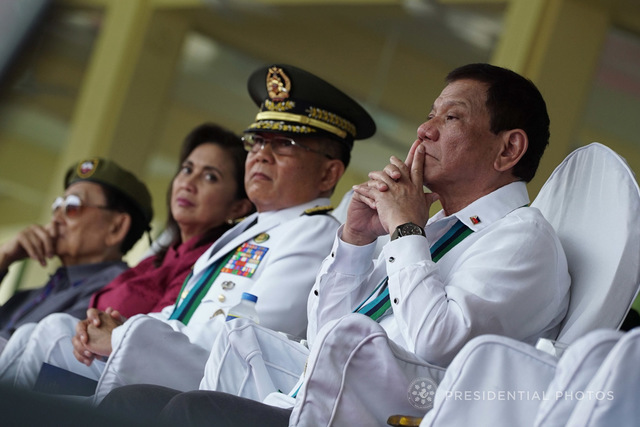 AFP CHIEF. AFP Chief of Staff Lt. Gen. Rey Guerrero (center) during the change of command. Malacañang photo   