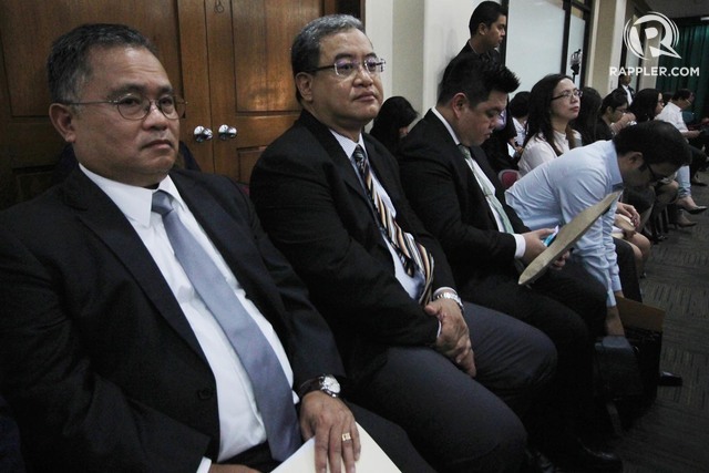 SERENO TEAM. Chief Justice Maria Lourdes Sereno's legal team attends the House committee on justice hearing on an impeachment case against her. Photo by Darren Langit 