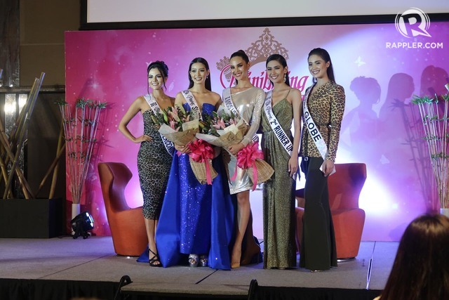 SUPPORT. Catriona and Jehza with their pageant sisters Karen Gallman, Samantha Bernardo, and Michele Gumabao. 