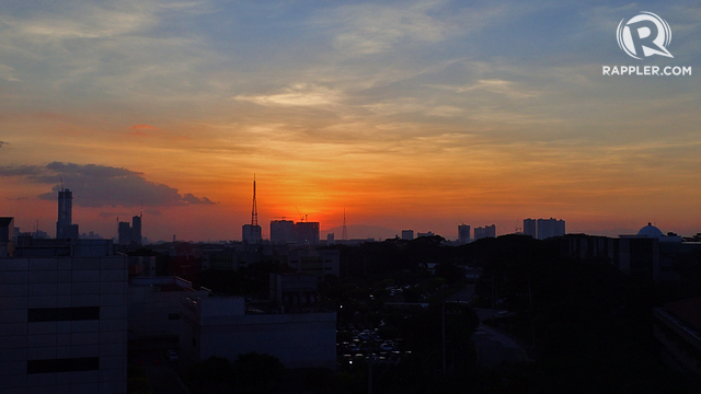 VIEWFROM THE TOP. Or pick a hotel with a roof deck, where you can see the city skyline and sunsets. This photo was taken from the roof deck of Microtel in Quezon City. 