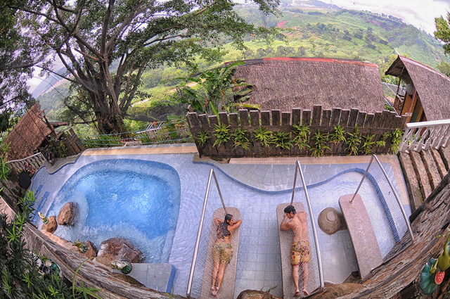 MASSAGEPOOL WITH A VIEW. Let the water trickle down and massage your body while taking in the surrounding landscapes. Photo by Claudine Callanta, taken at Luljetta's Hanging Gardens and Spa  