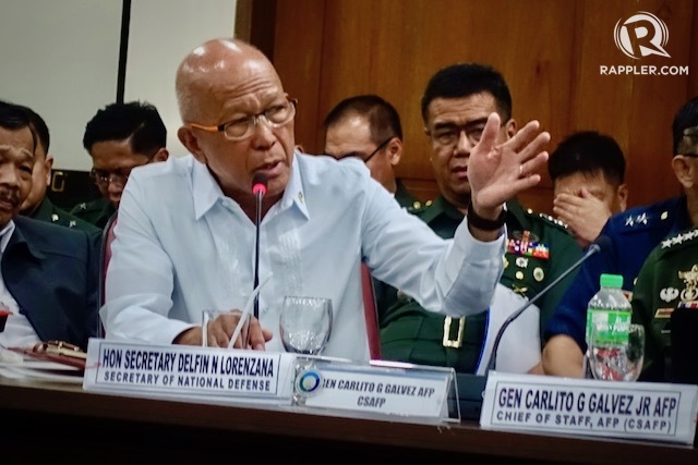 DEFENSE SECRETARY. Defense Secretary Delfin Lorenzana at the House of Representatives for his agency's budget hearing on August 29, 2018. Photo by Rambo Talabong/Rappler 