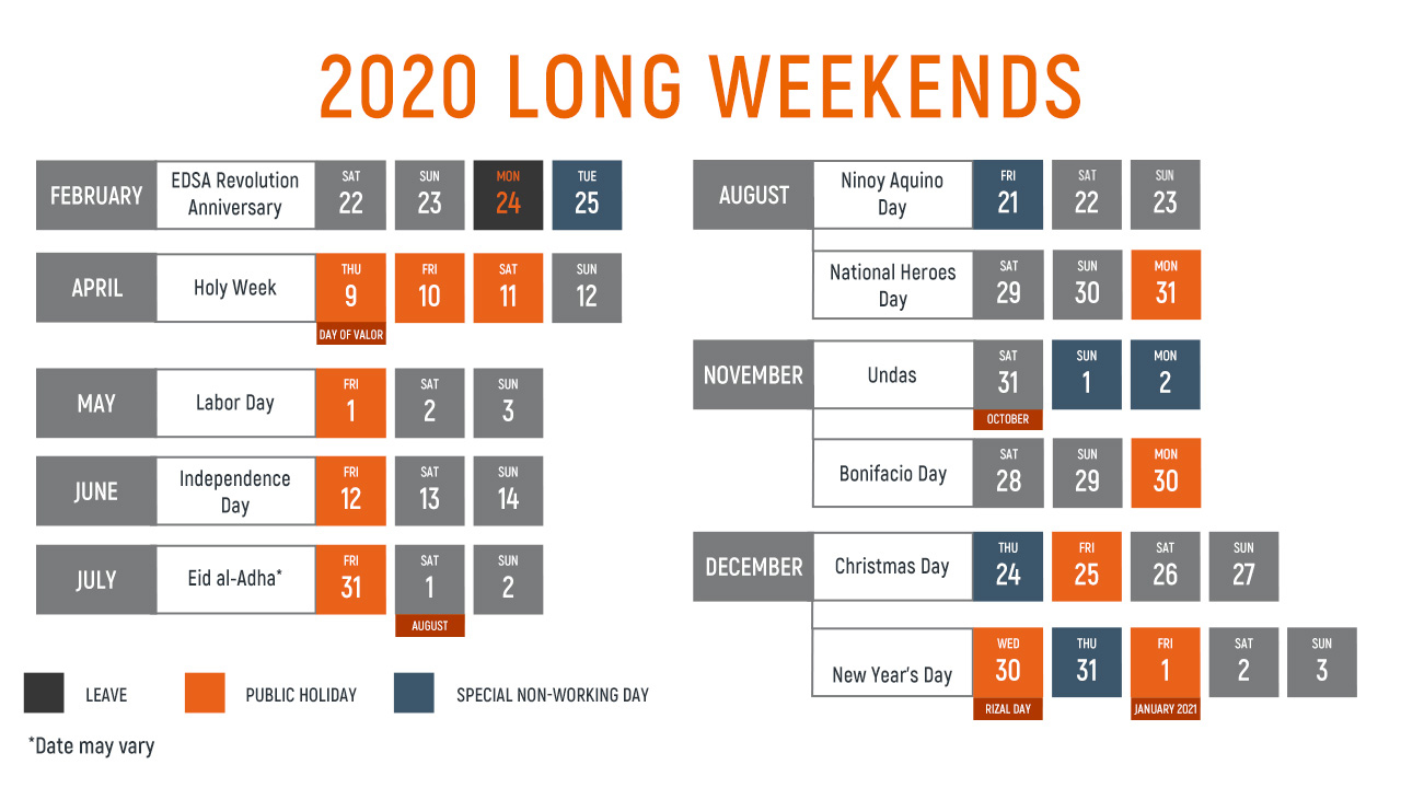 LIST Long Weekends In 2020