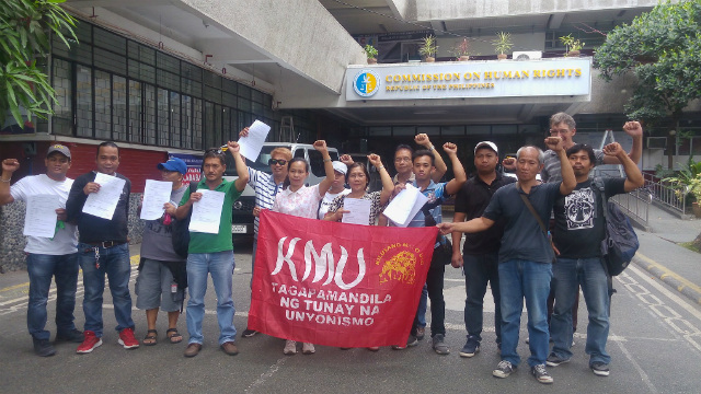 END TO ATTACKS. Kilusang Mayo Uno asks the Commission on Human Rights to probe red-tagging and harassment against progressive groups. Photo from the Center for Trade Union and Human Rights 