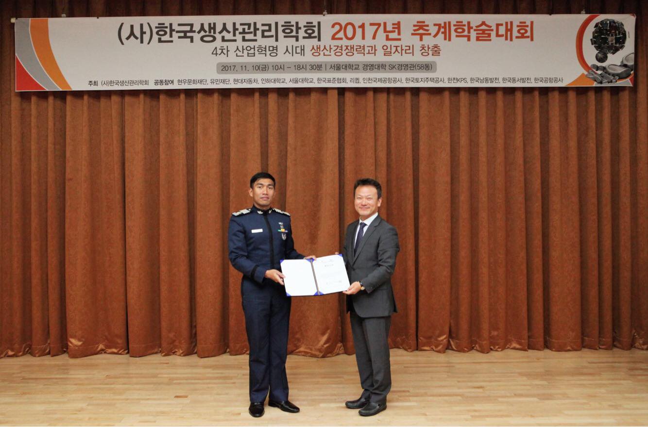 BEST THESIS. Kennon John Aguilar's thesis won second best in a competition, beating students from different Korea schools. Photo from Kennon John Aguilar   