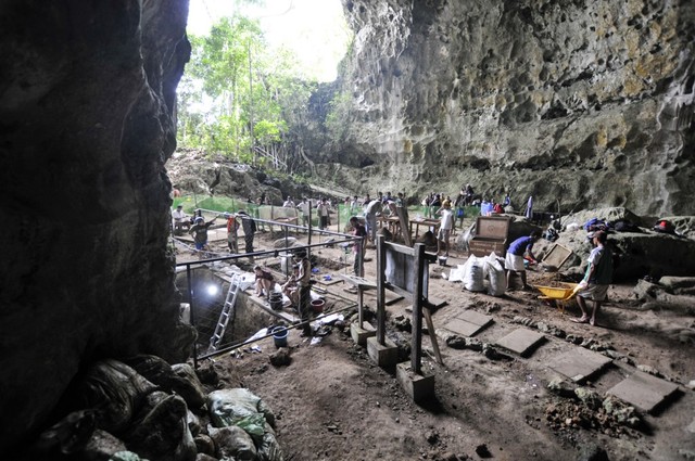 NEW FIND. A handout image from Florent Detroit and taken on August 9, 2011 shows a view of the excavation in the Callao Cave north of Luzon, where an international multidisciplinary team discovered a new hominin species, Homo luzonensis. Photo by Florent Detroit/AFP   