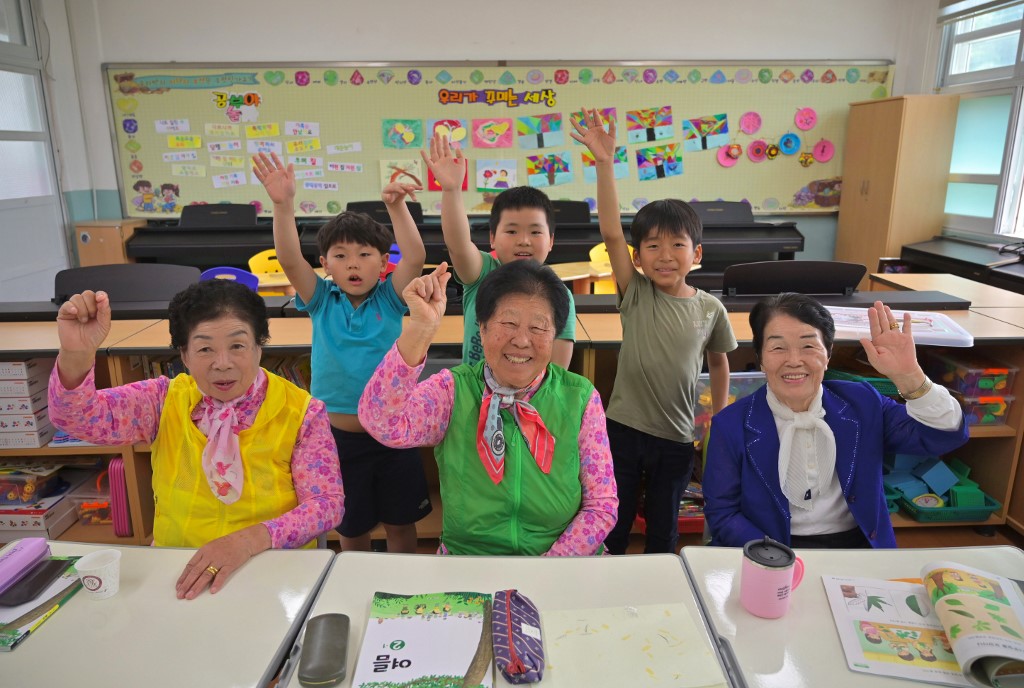 South Korean Grandmothers School Pupils For The First Time - class picture this picture taken on may 15 2019 shows elderly south korean women