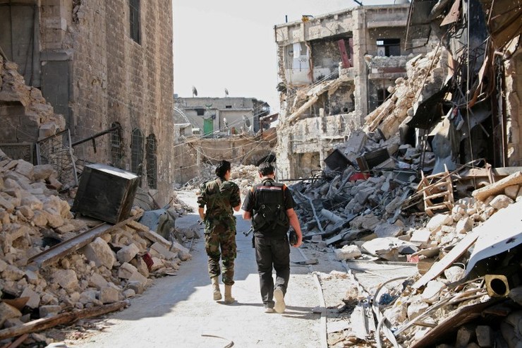 Historic buildings blown up in Syria's Aleppo