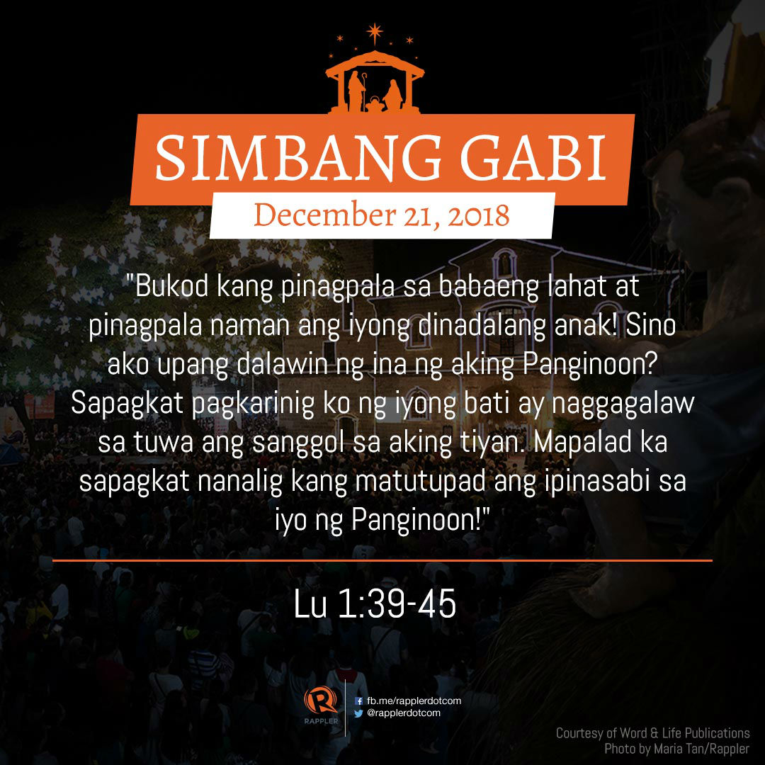 READ: Gospel For Simbang Gabi - December 21, 2018