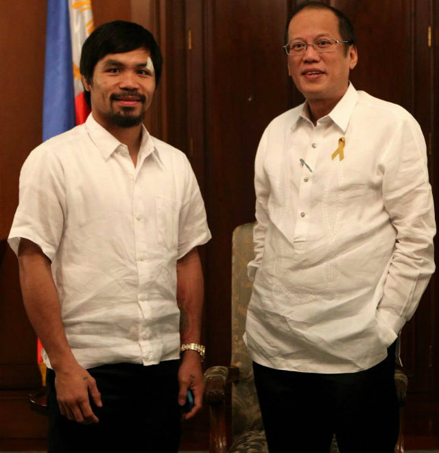 IN PHOTOS: Pacquiao pays courtesy call to Aquino