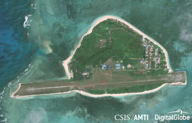 PAG-ASA ISLAND. An aerial view of the largest Philippine outpost in the Western Philippine Sea. Photo from the Center for Strategic and International Studies / Asia Maritime Transparency Initiative 