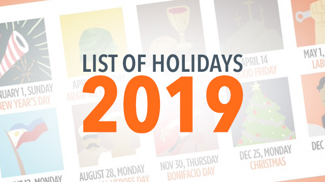List 2019 Philippine Holidays