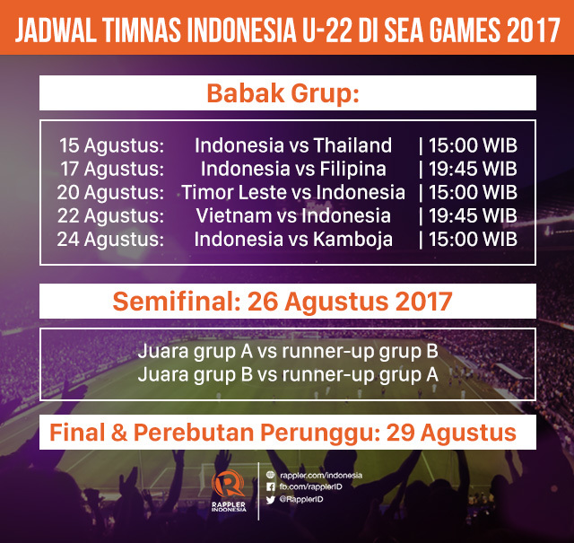 Jadwal lengkap Timnas U-22 di SEA Games 2017