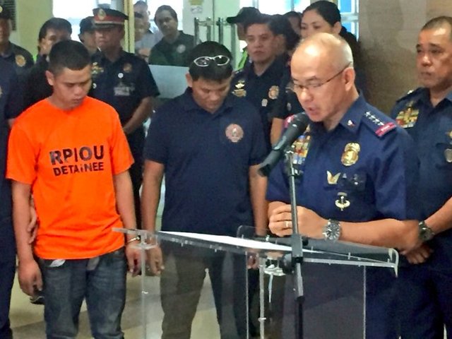 NABBED. An alleged member of the Maute Group is presented in Camp Crame. Photo by Rambo Talabong/Rappler 