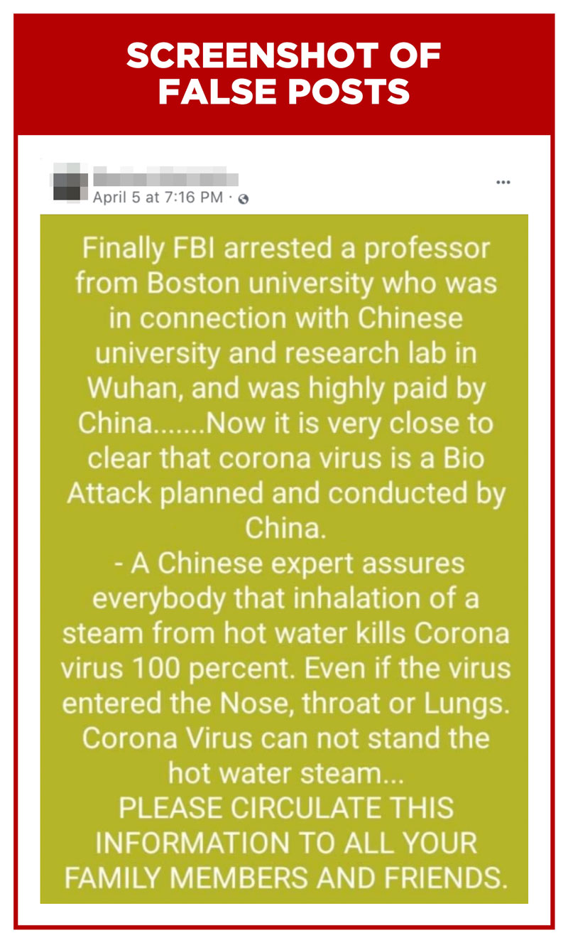 FALSE: FBI arrest of China-backed professor was linked to coronavirus - Rappler