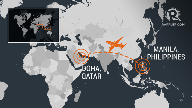 travel time philippines to qatar