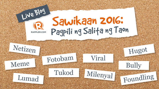 LIVE BLOG: Salita ng Taon 2016