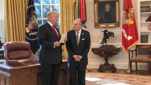 PRESENTING CREDENTIALS. Philippine Ambassador to the US Jose Manuel 'Babe' Romualdez presents his credentials to US President Donald Trump on November 29, 2017. Photo courtesy of Romualdez's office  