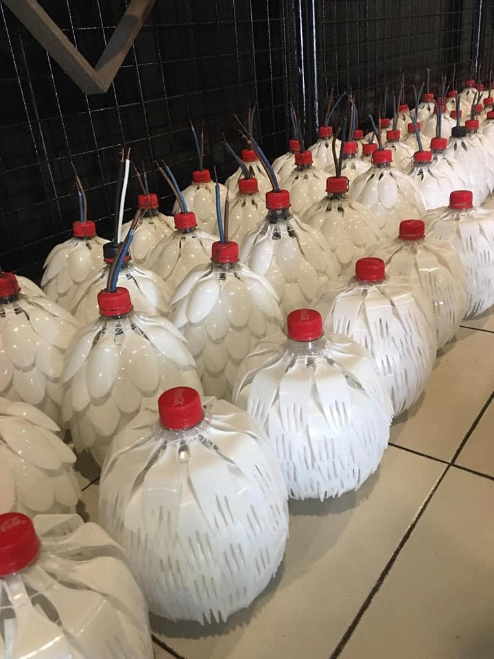 LOOK: Christmas tree made out of plastic bottles, cups, utensils in Bulacan