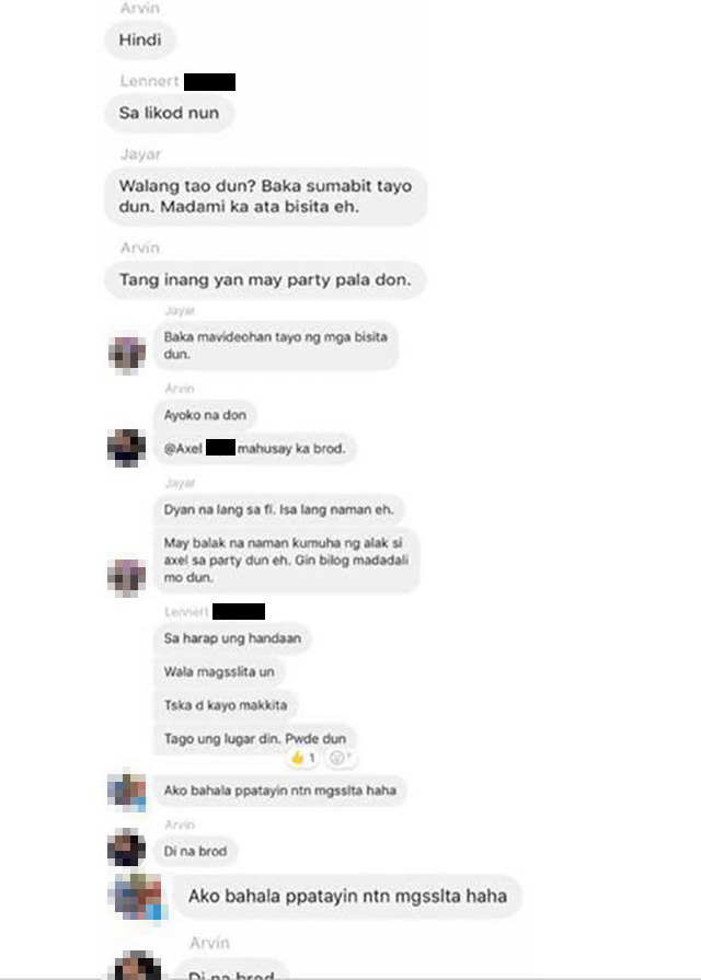FULL TEXT: Facebook Messenger chat of alleged Aegis Juris fraternity ...