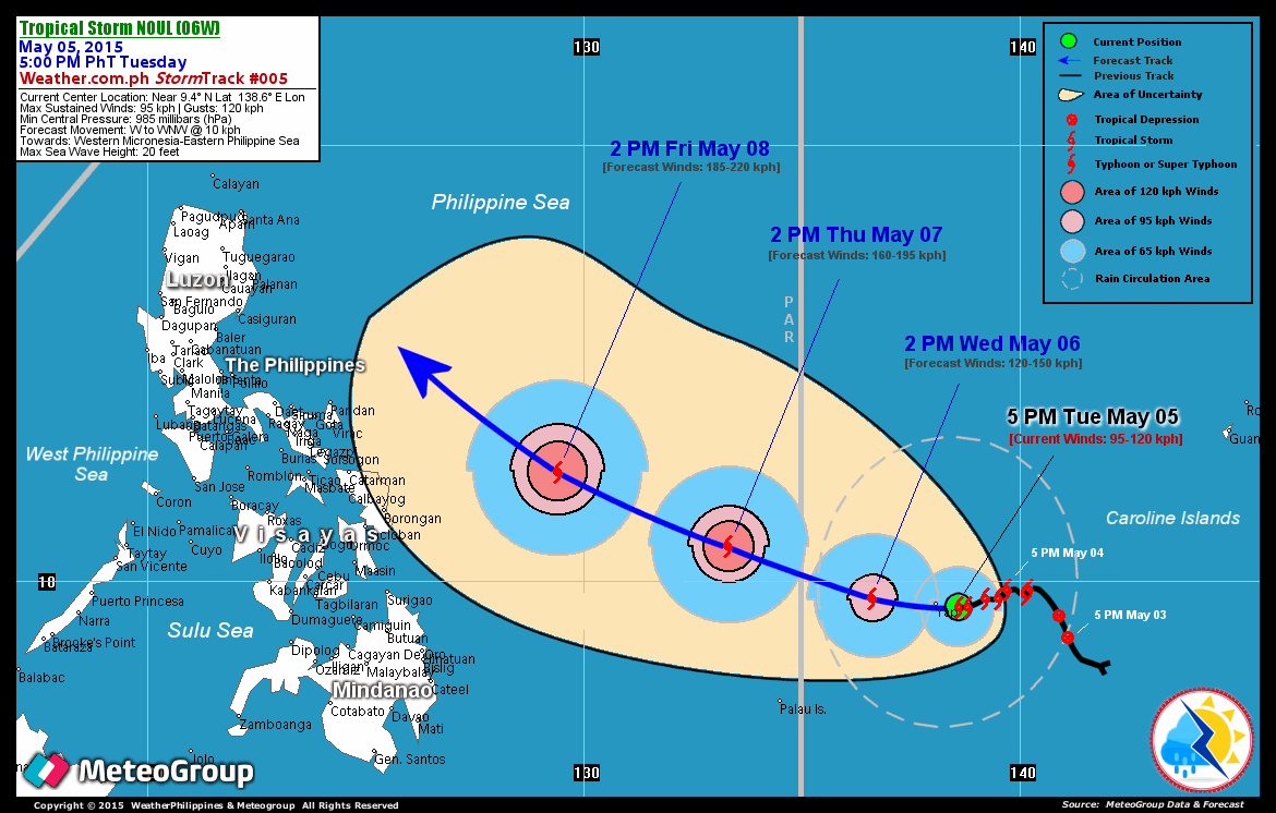 Tropical Storm 'Noul' strengthens, moves nearer PAR