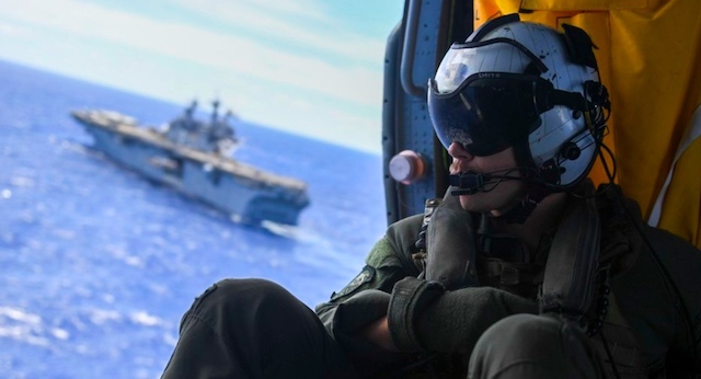 SEARCH OPERATIONS. US Navy, US Marine, and Philippine ships and aircraft are scouring the Sulu Sea and Surigao Strait for the missing US Marine. File photo from the US Pacific Fleet   