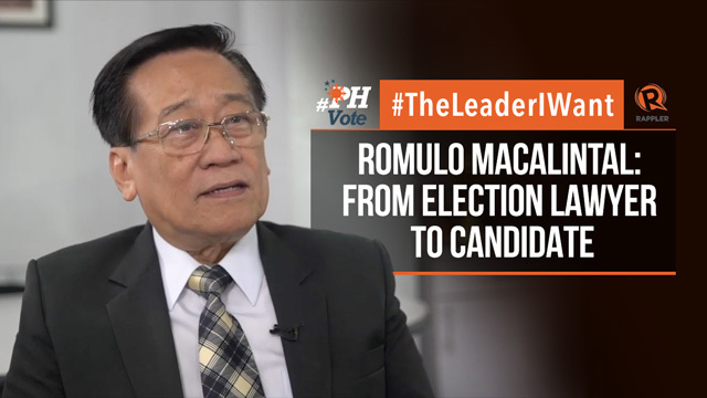 #TheLeaderIWant: Romulo Macalintal – From Election Lawyer To Candidate