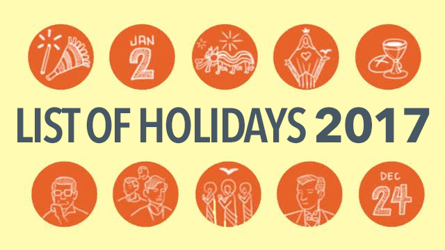 LIST: 2017 Philippine Holidays