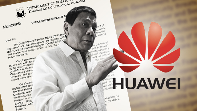 WARNED. The Department fo Foreign Affairs warns the Duterte government about working with Huawei as France and Czech Republic clamped down on the tech giant. 