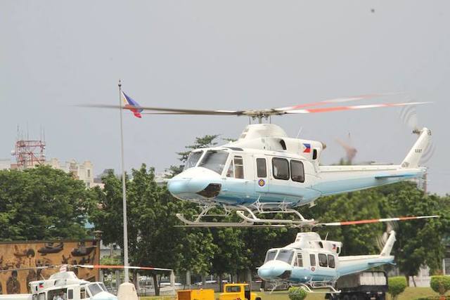 VIP TRANSPORT. File photo of 3 brand new Bell choppers used to transport VIP guests during the 2015 APEC Summit. Malacañang file photo 