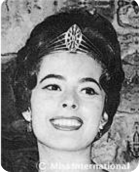 MISS INTERNATIONAL 1960. Stella Marquez Araneta is the first Miss International, winning for her native country of Colombia. Photo from Miss International website 