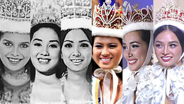 THE 6 MISS INTERNATIONAL PH QUEENS. The Philippines has produced 6 queens in the competition including 2016's Kylie Verzosa. Photos from Miss International website/YouTube/Miss International/AFP 