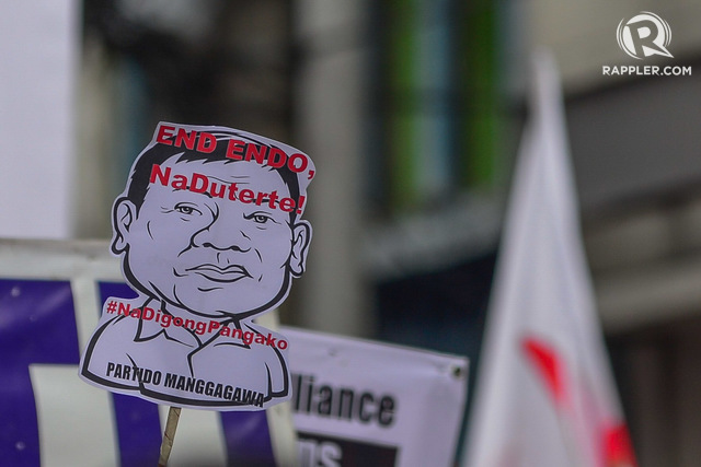 DUTERTE'S PROMISE. Labor Day 2018 is marked by workers groups' outrage at the Duterte administration. Photo by Maria Tan/Rappler 