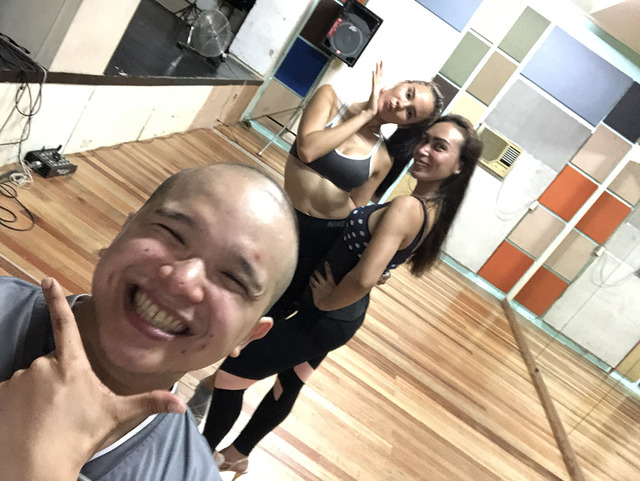 FUN TIME. Catriona, Justine, and Caloy during one of the trainings.  