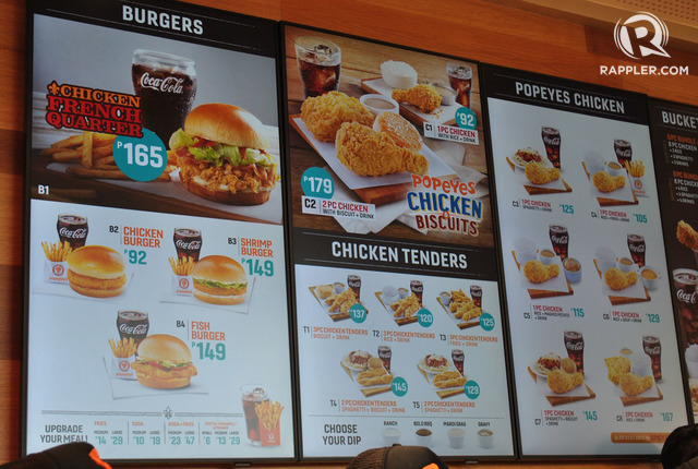 Menu Prices Popeyes Opens In Metro Manila