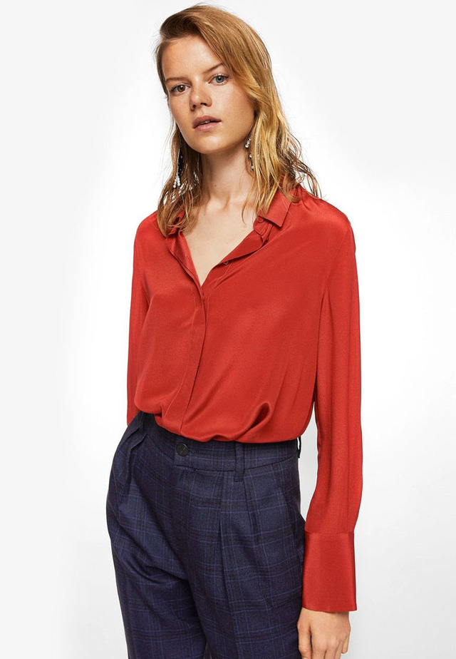 mango silk shirt