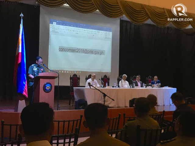 REVIEW. Armed Forces chief General Carlito Galvez Jr says on July 5, 2018, he will create a group that will carefully study the draft by the ConCom for its possible impact on the security sector. Photo by Carmela Fonbuena/Rappler 