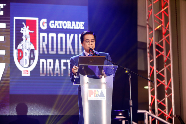 UNDER SIEGE. PBA Commissioner Chito Narvasa during the recent rookie draft. File Photo 