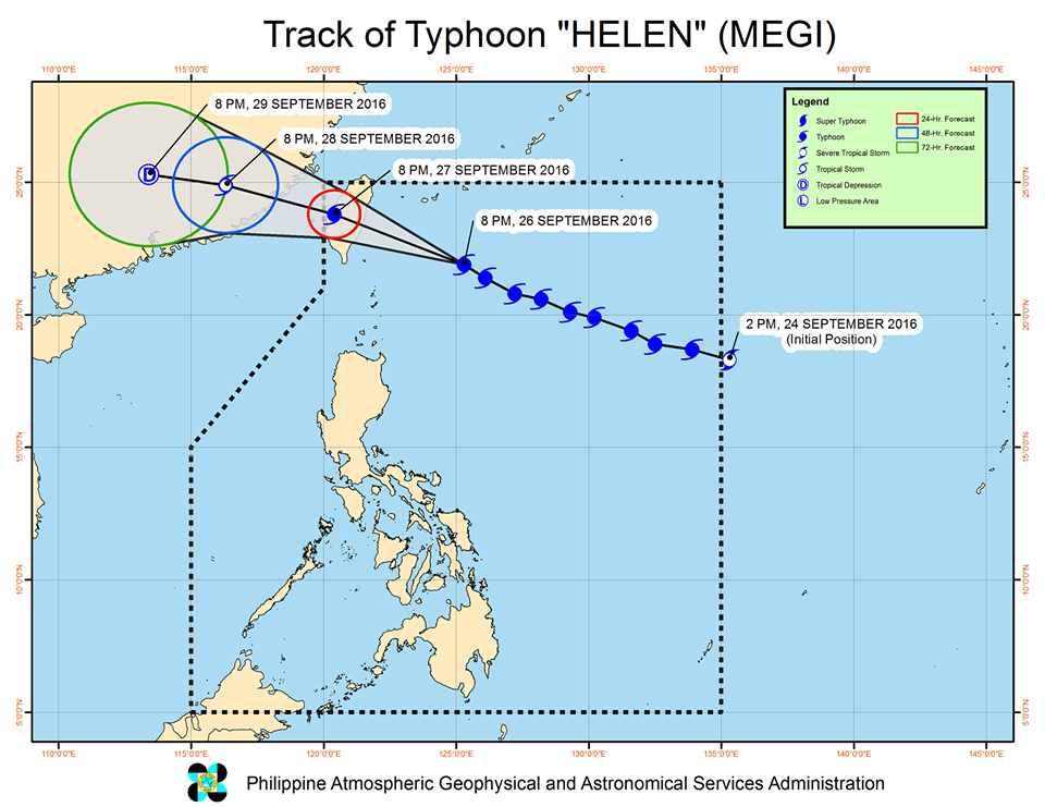 PAGASA Typhoon Helen closest to Batanes on Tuesday morning