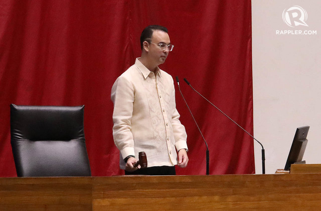 TOP LEADER OF THE HOUSE. Speaker Alan Peter Cayetano chairs the plenary on September 9, 2019. File photo by Darren Langit / Rappler 