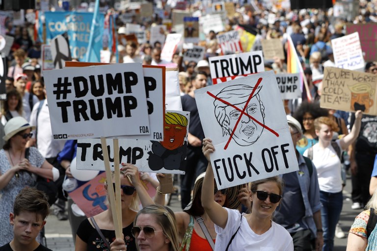 Tens Of Thousands March Through London In Anti Trump Protests 