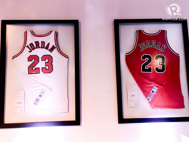 GOAT. These Michael Jordan jerseys that were made and certified by the NBA's original jersey provider, Champion. Photo by Beatrice Go/Rappler 