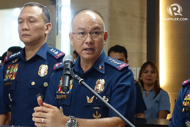 CRAME BRIEFING. PNP's top generals give a press conference in national police headquarters Camp Crame. File photo by Rambo Talabong/Rappler  