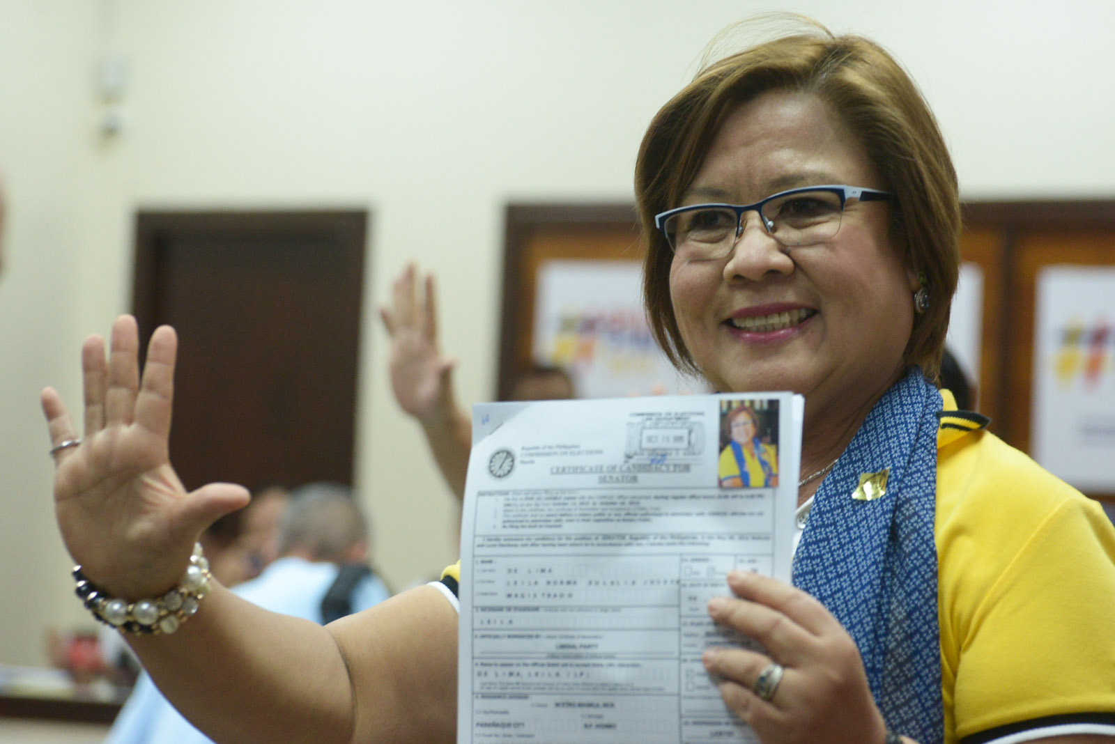 The Leader I Want Leila De Lima S To Fix List For 2016   Leila De Lima Coc Filing 20151015 002 