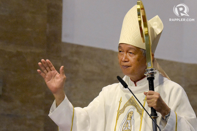 PRESIDENT The mass was presided over by Bishop Broderick Pabillo, the apostolic administrator of the Archdiocese of Manila. Photo by Angie de Silva / Rappler 