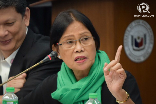 VETERAN JOURNALIST. Veteran journalist Ellen Tordesillas speaks at the second Senate hearing on the proliferation of fake news on January 30, 2018. Photo by Leanne Jazul/Rappler 