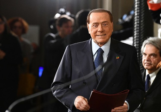 HOPING FOR A COMEBACK. This file photo taken on December 10, 2016 shows Silvio Berlusconi on December 10, 2016 at the Quirinale Palace in Rome. Vincenzo Pinto/AFP 