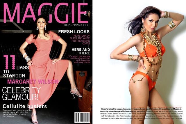 DIFFERENT LOOKS. Former Bb Pilipinas World Maggie Wilson shot by Saldaña. 