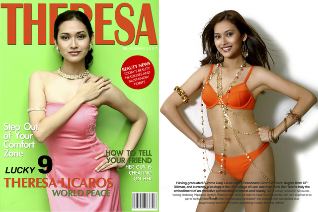 MAGAZINE LOOK. Former Miss Universe Philippines Anna Theresa Licaros poses for Saldaña.  