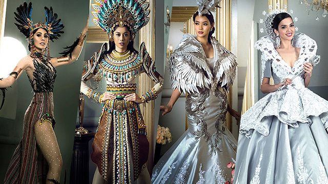 FILIPINIANA FANTASY. From left to right: Kimberly Pajares, Christagale Borja, Jehza Huelar, and Juliana Kapeundl. Photos courtesy of Raymond Saldaña/Bb Pilipinas 